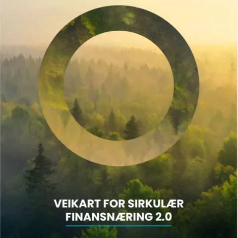 Bilde av rapporten. Sirkel over bilde av skog.