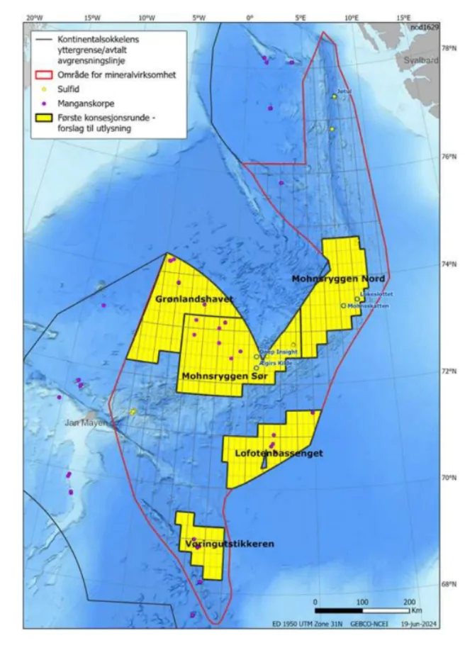 A map showing the proposed areas.