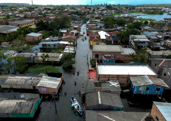 Bilde av landsby i Brasil rammet av flom